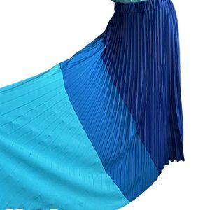 H&M GORGEOUS MAXI TRI-COLOR PLEATED FLOWY SKIRT, SZ. M